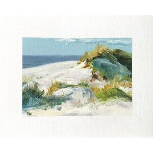 8x10 Original Oil Painting Seascape Sand Dune Coastal Beach Impressionist Signed